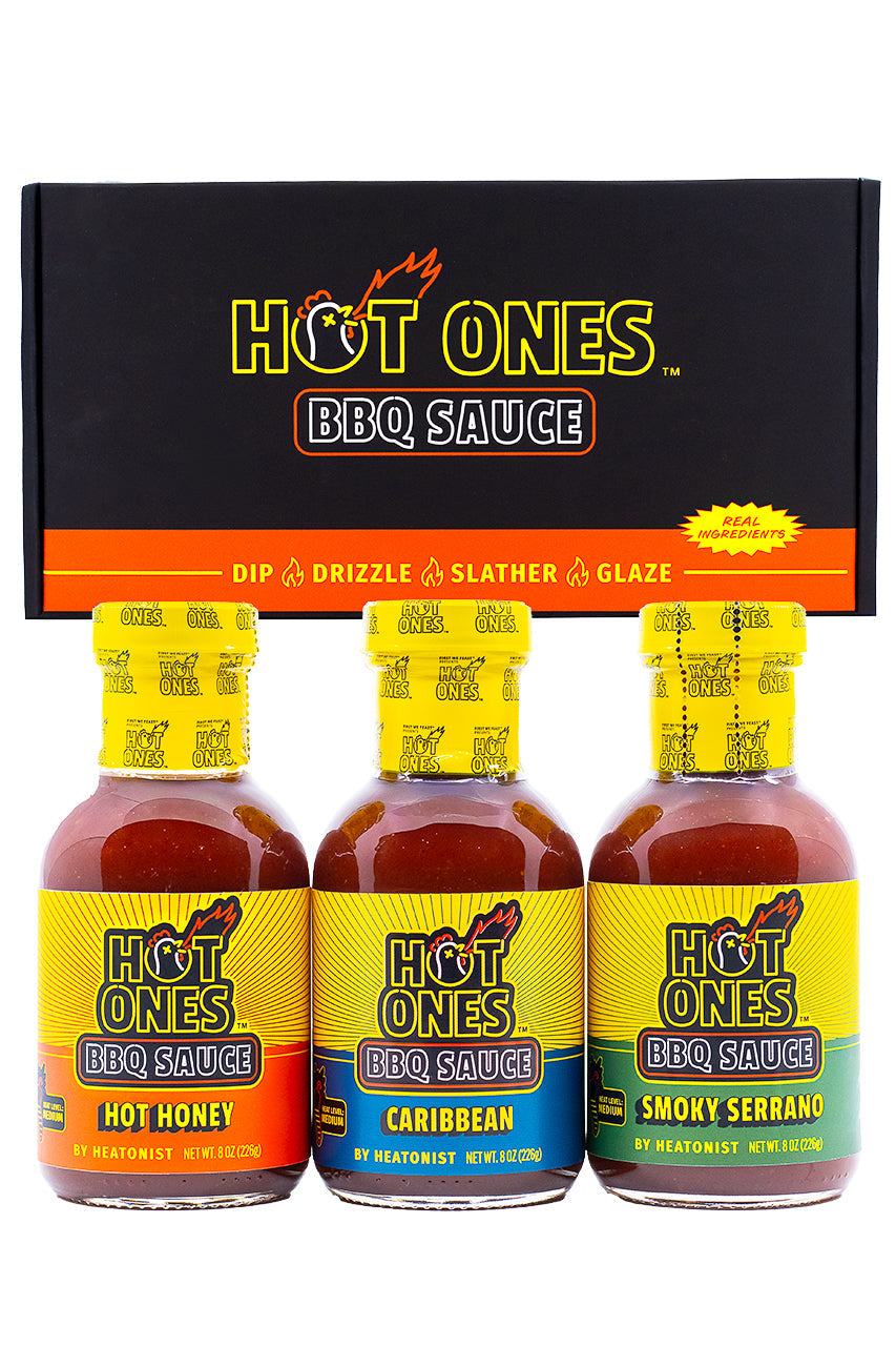 Hot Ones BBQ Trio Pack (Hot Honey / Caribbean / Smoked Serrano) E7