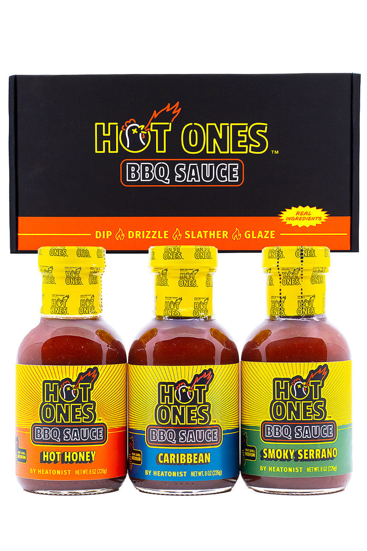 Hot Ones BBQ Trio Pack (Hot Honey / Caribbean / Smoked Serrano) S3