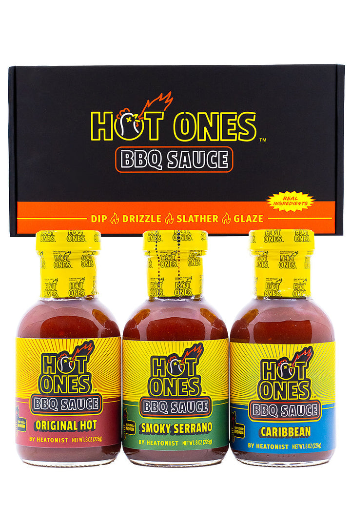 Hot Ones BBQ Trio Pack (Original / Smoked Serrano / Caribbean) B0